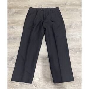 Louis Raphael Dress Pants Mens Size 38”X32” Linen Blend Black